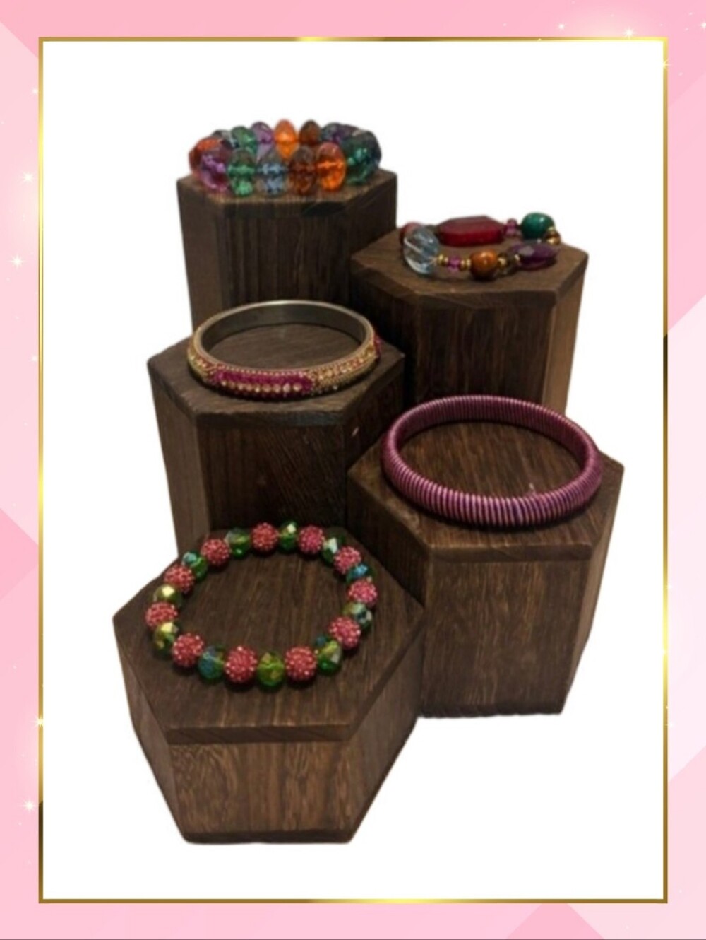🐞 3/$8 Colorful Acrylic Bracelets 5 Piece Bundle